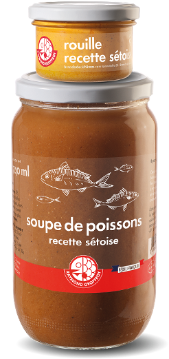 soupe de poissons recette sétoise bocal 780g + rouille verrine 90g